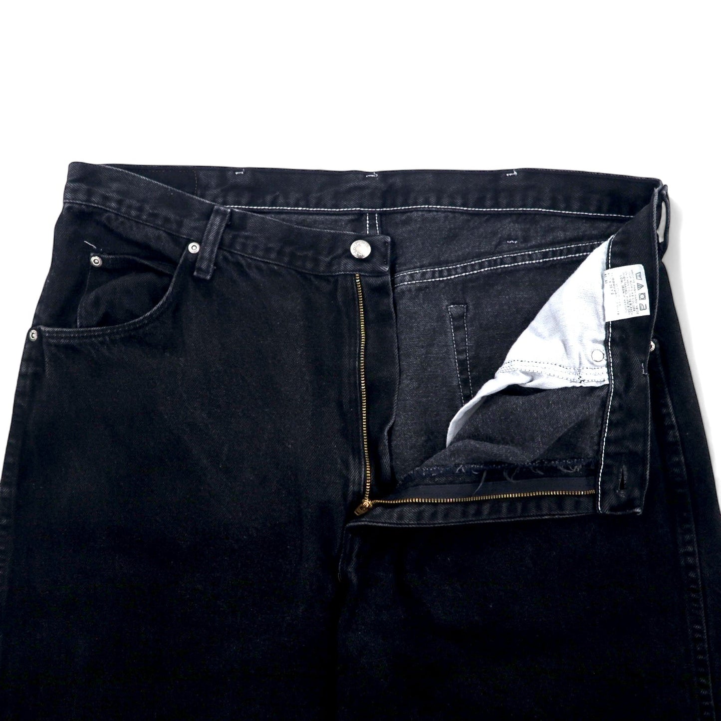Wrangler 90s Black Wide Leg Denim Pants, Size 40, Black Cotton, 96501CB, Made in Costa Rica