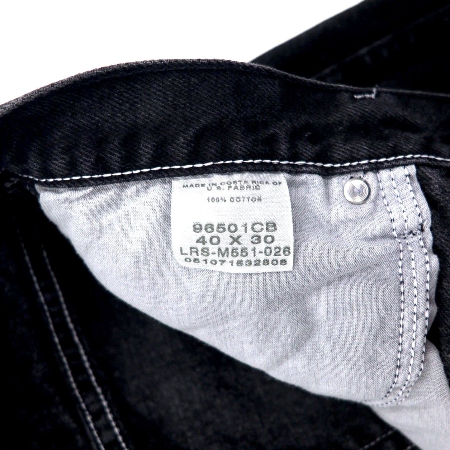 Wrangler 90s Black Wide Leg Denim Pants, Size 40, Black Cotton, 96501CB, Made in Costa Rica