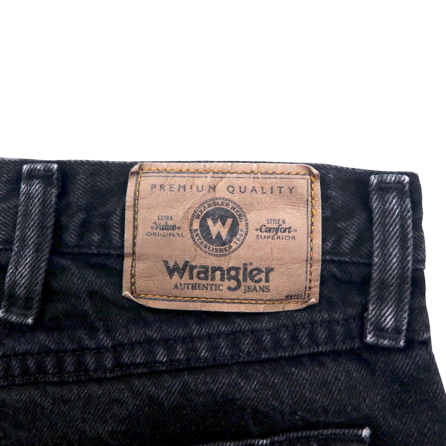 Wrangler 90s Black Wide Leg Denim Pants, Size 40, Black Cotton, 96501CB, Made in Costa Rica