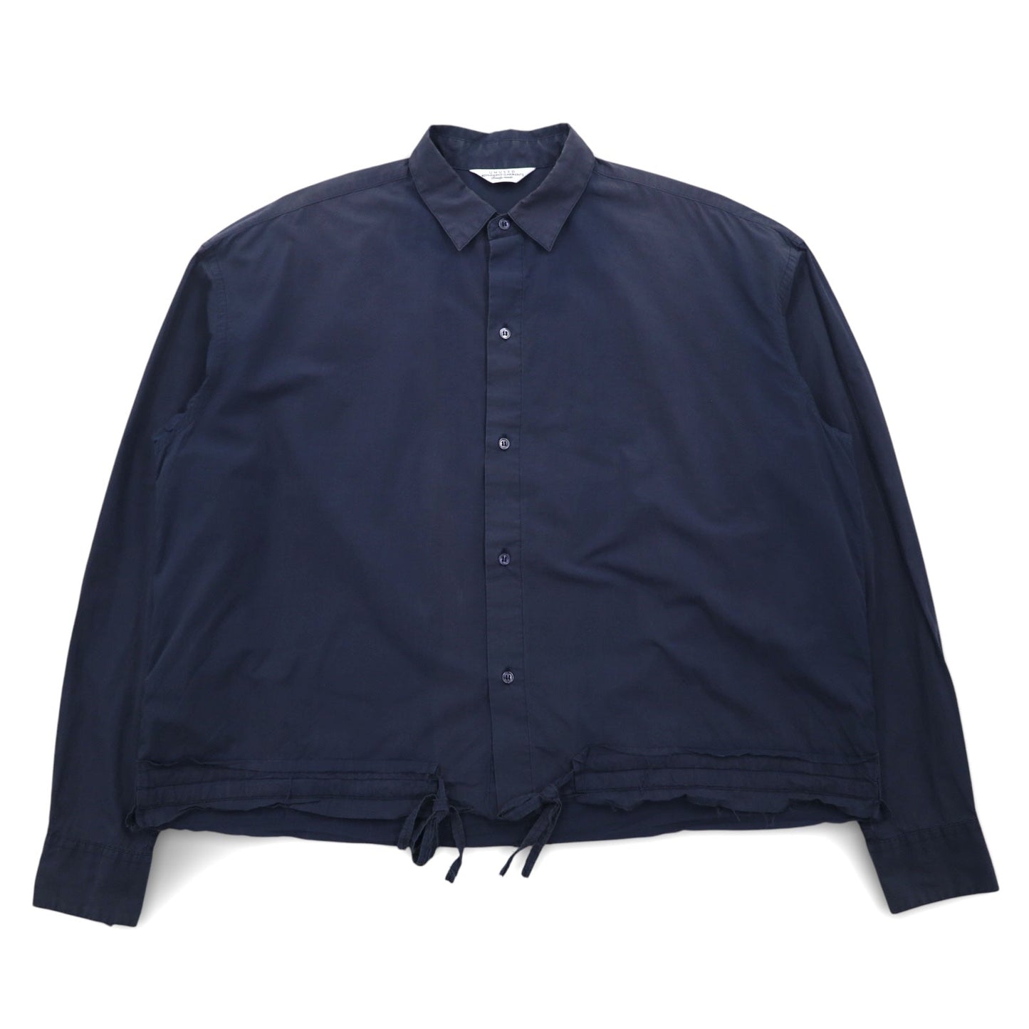 UNUSED Drawcord Shirt, XL, Navy, Cotton, Made in Japan