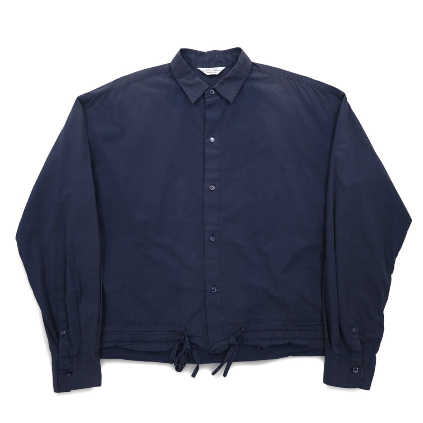 UNUSED Drawcord Shirt, XL, Navy, Cotton, Made in Japan