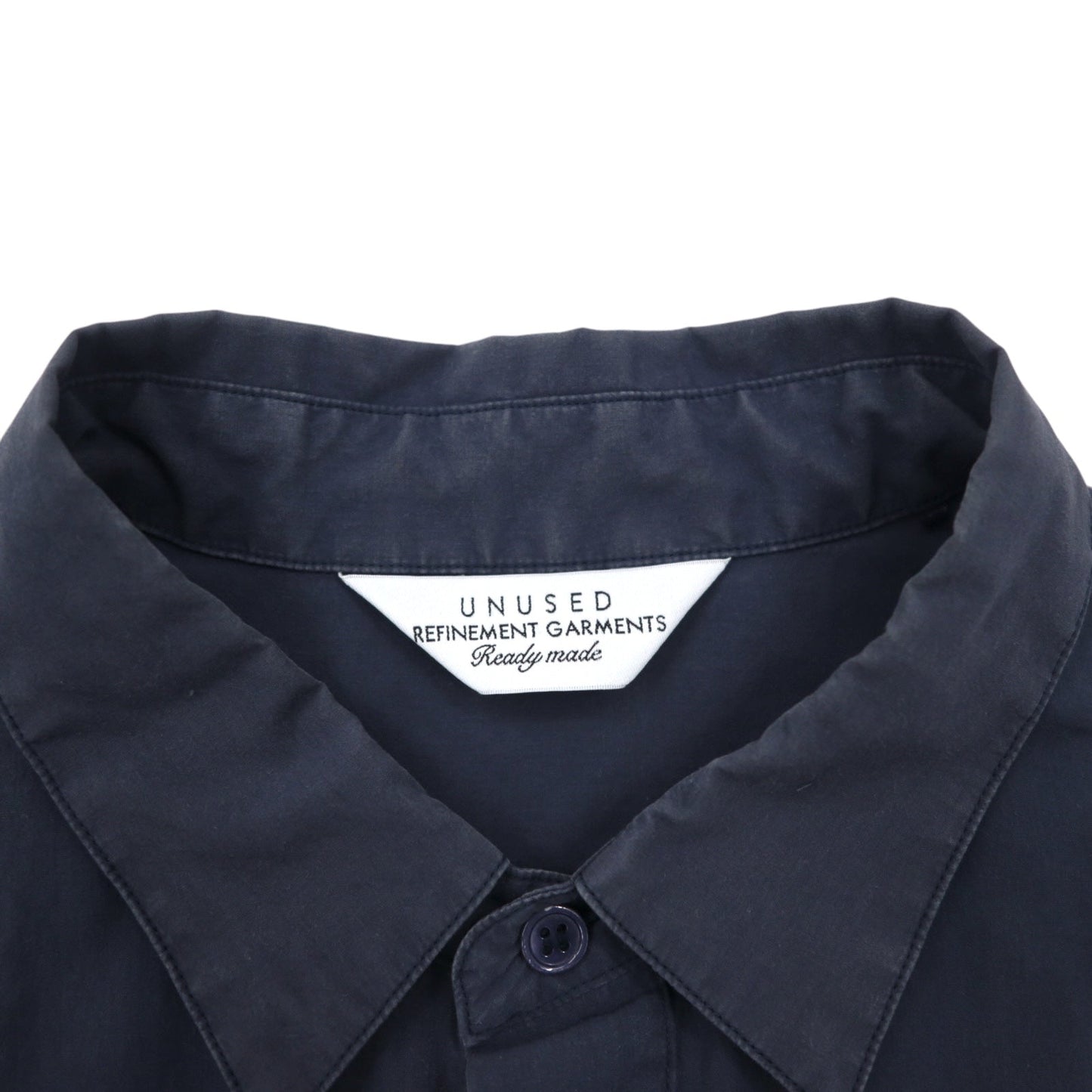 UNUSED Drawcord Shirt, XL, Navy, Cotton, Made in Japan