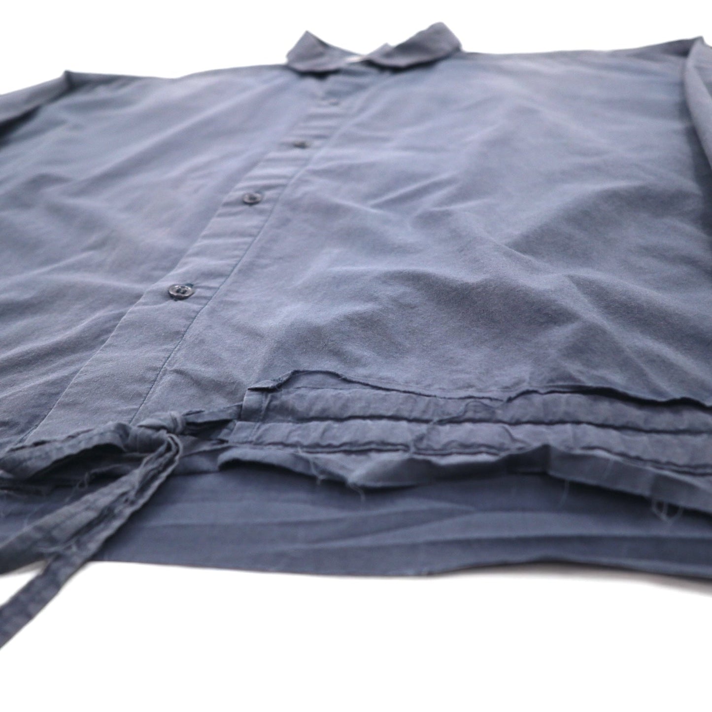 UNUSED Drawcord Shirt, XL, Navy, Cotton, Made in Japan