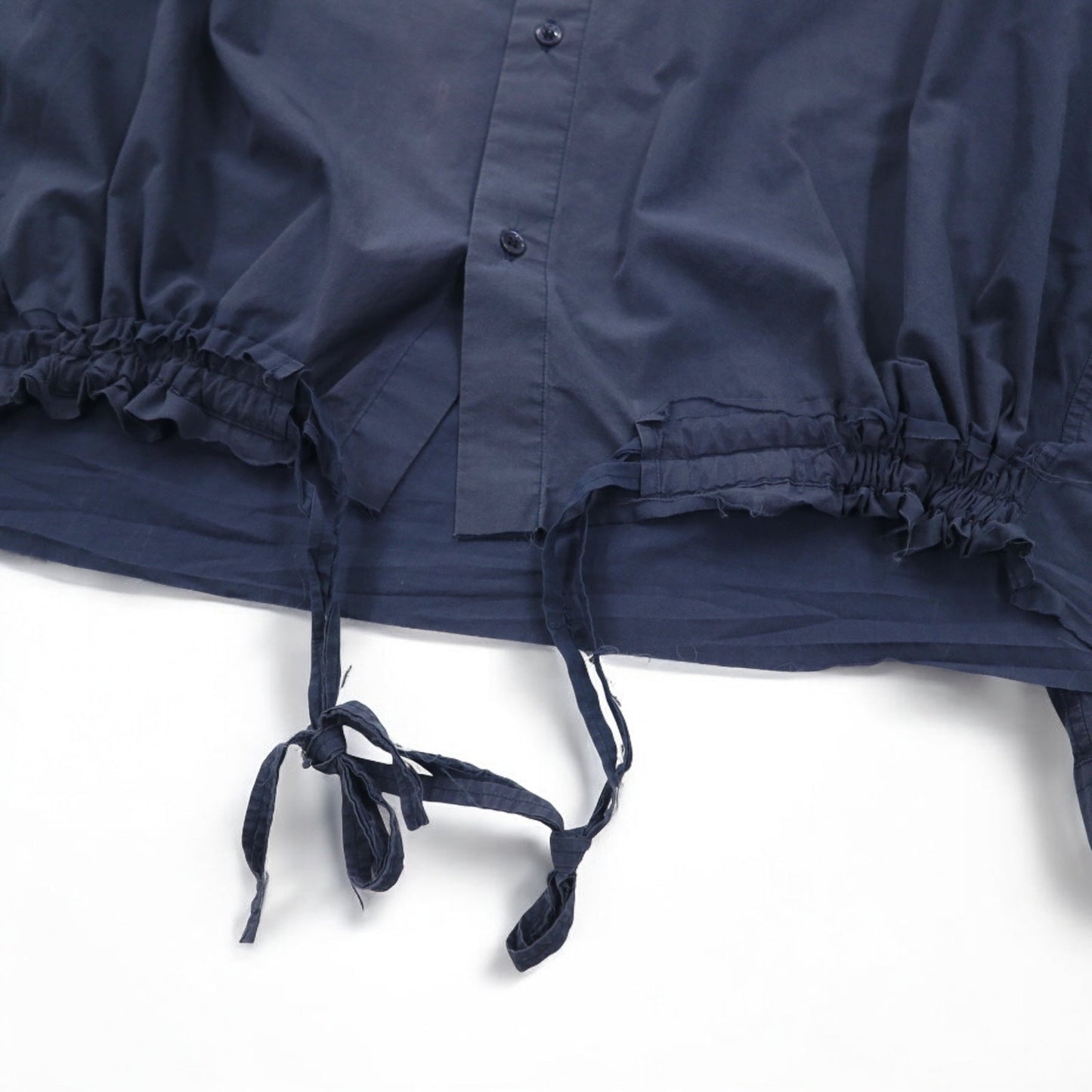 UNUSED Drawcord Shirt, XL, Navy, Cotton, Made in Japan