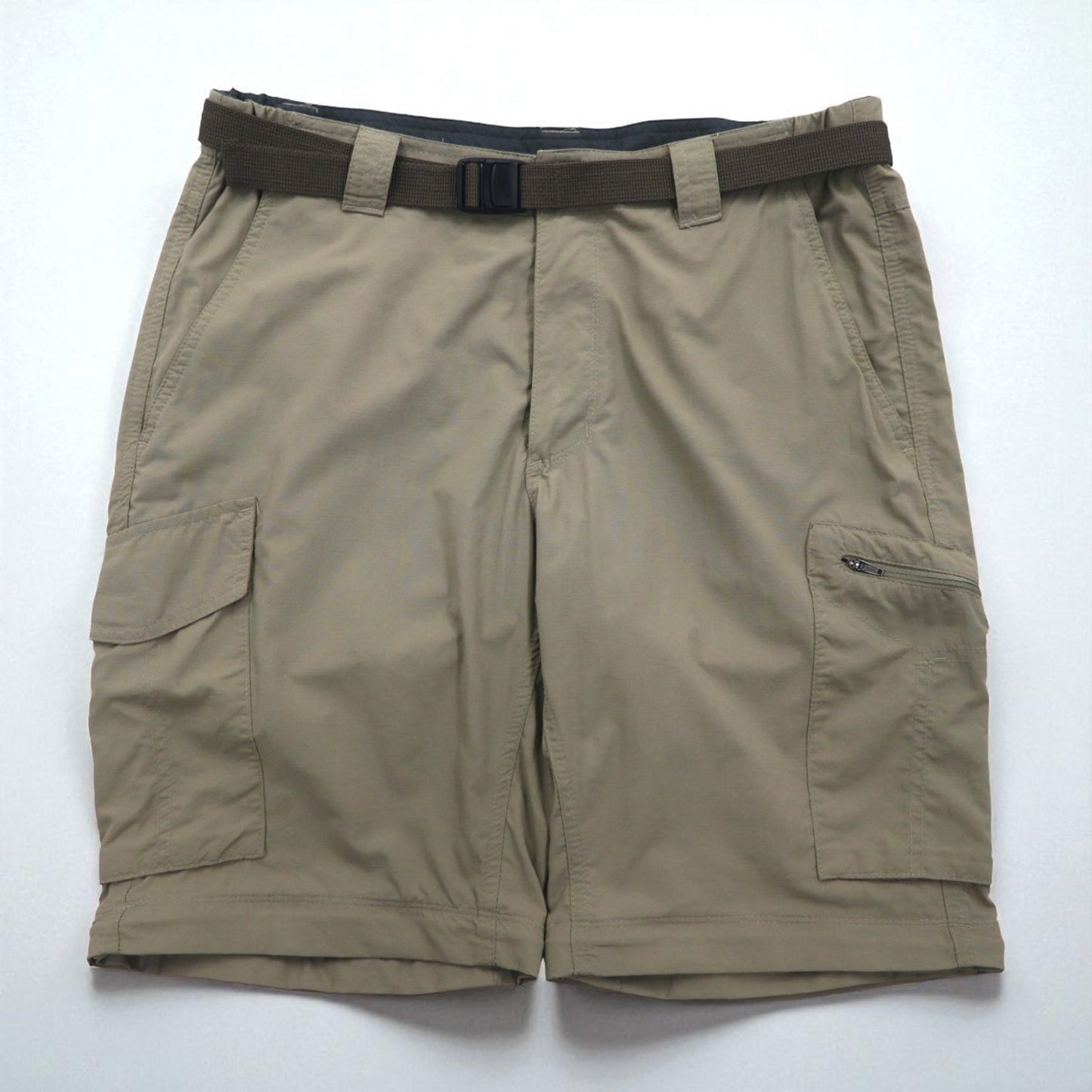 Columbia 2WAY コンバーチブル カーゴパンツ ショートパンツ L オムニシェード OMNI-SHADE 防水 リップストップ Silver Ridge Convertible Pants