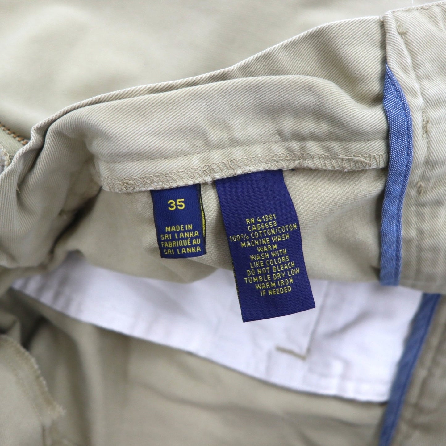 POLO RALPH LAUREN Polo Chino Classic Fit Shorts, Size L, Beige, Cotton