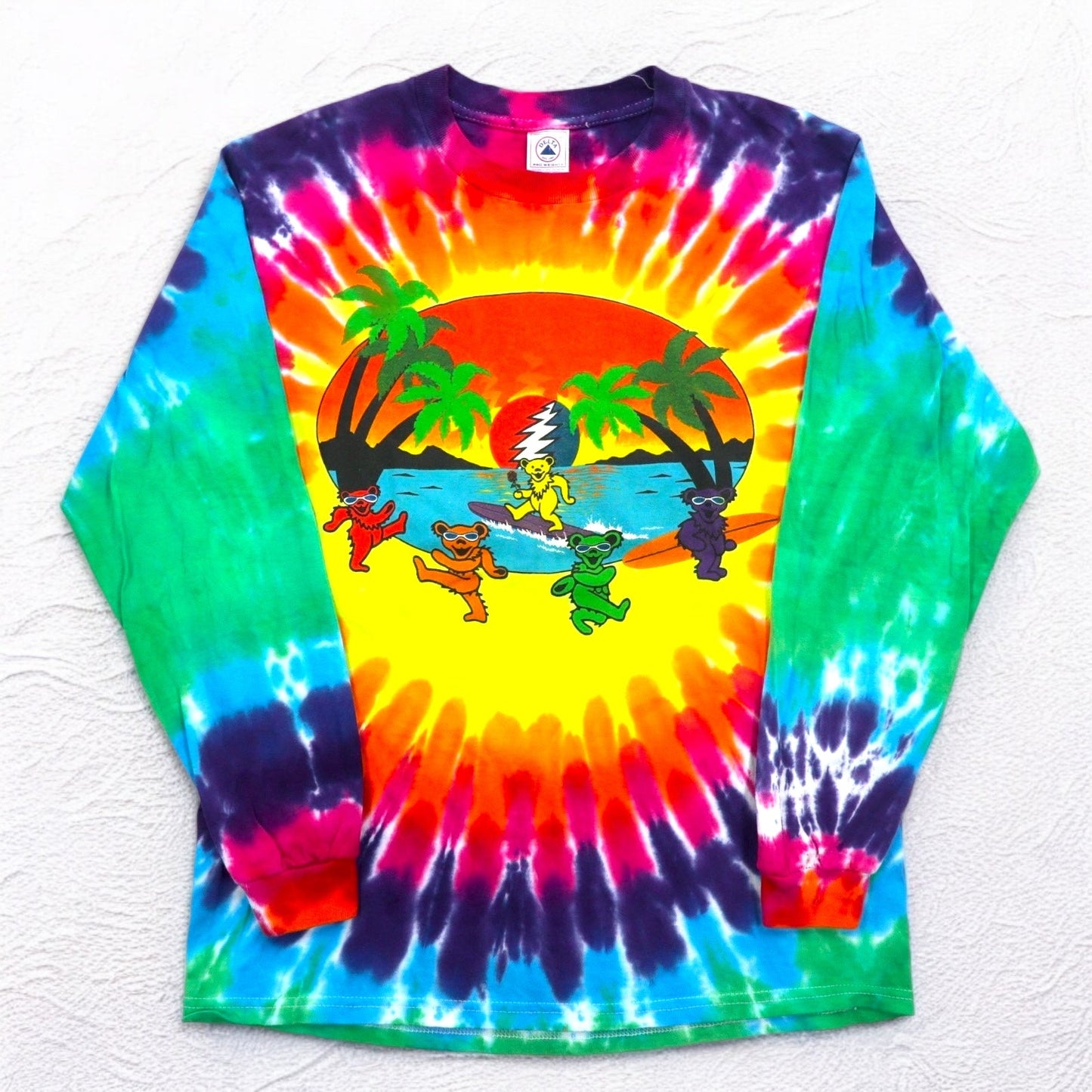 GRATEFUL DEAD Dancing Bear Tie-Dye Long Sleeve T-Shirt, Long™, Multicolor, Delta Body, Grateful Dead