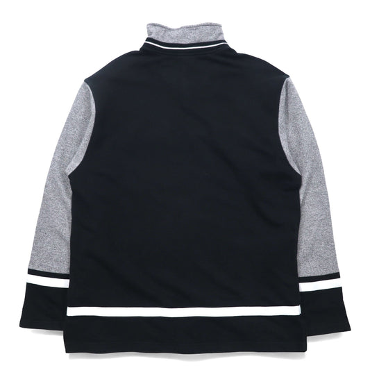 Champion USA 90年代 イタリア製 ハーフジップ レイヤード スウェット XL グレー コットン スクリプトロゴ ワッペン