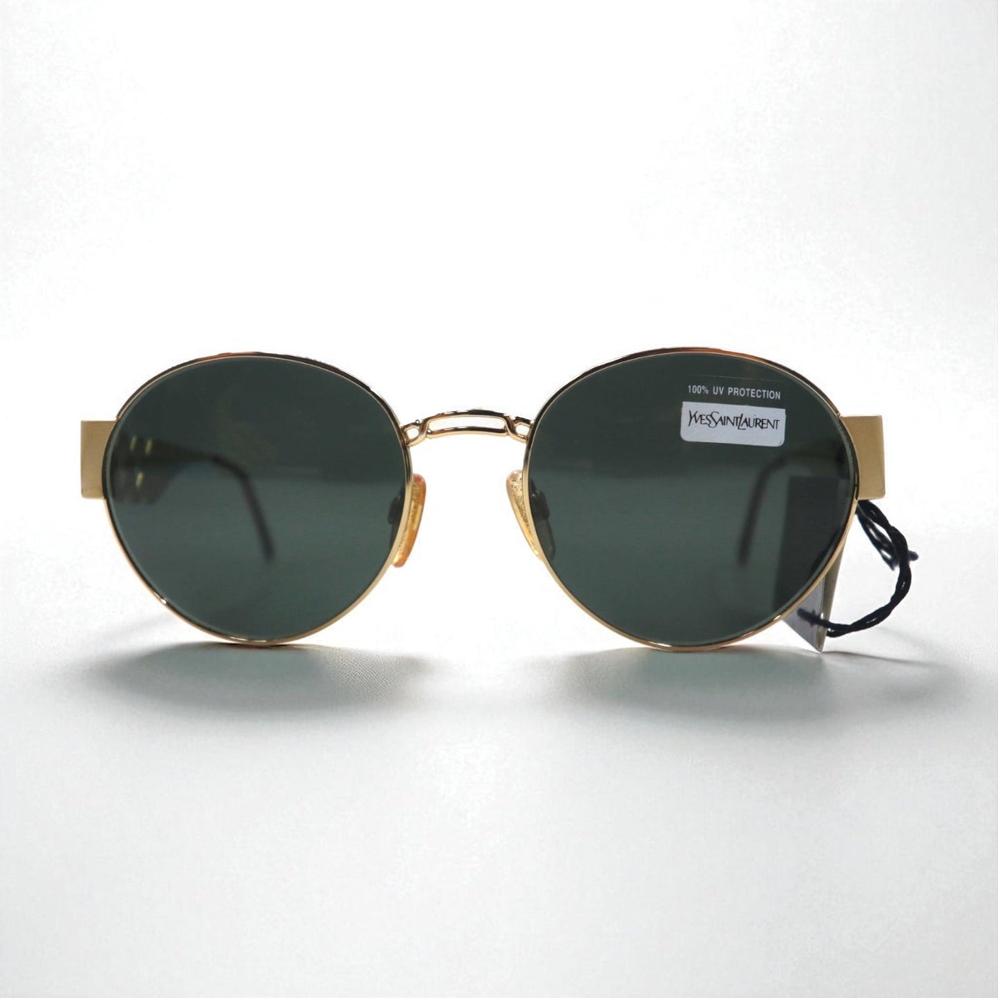 YVES SAINT LAURENT イタリア製 ボストン サングラス ゴールド メタルフレーム ラウンド 6037 Y101 135 未使用品 ヴィンテージ