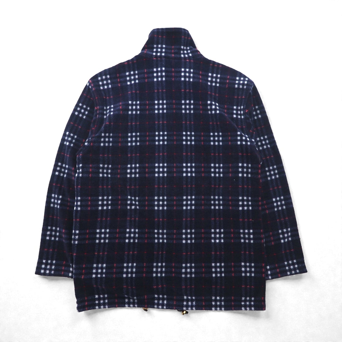 BURBERRY ノバチェック フルジップ フリースジャケット L ネイビー ドローコード