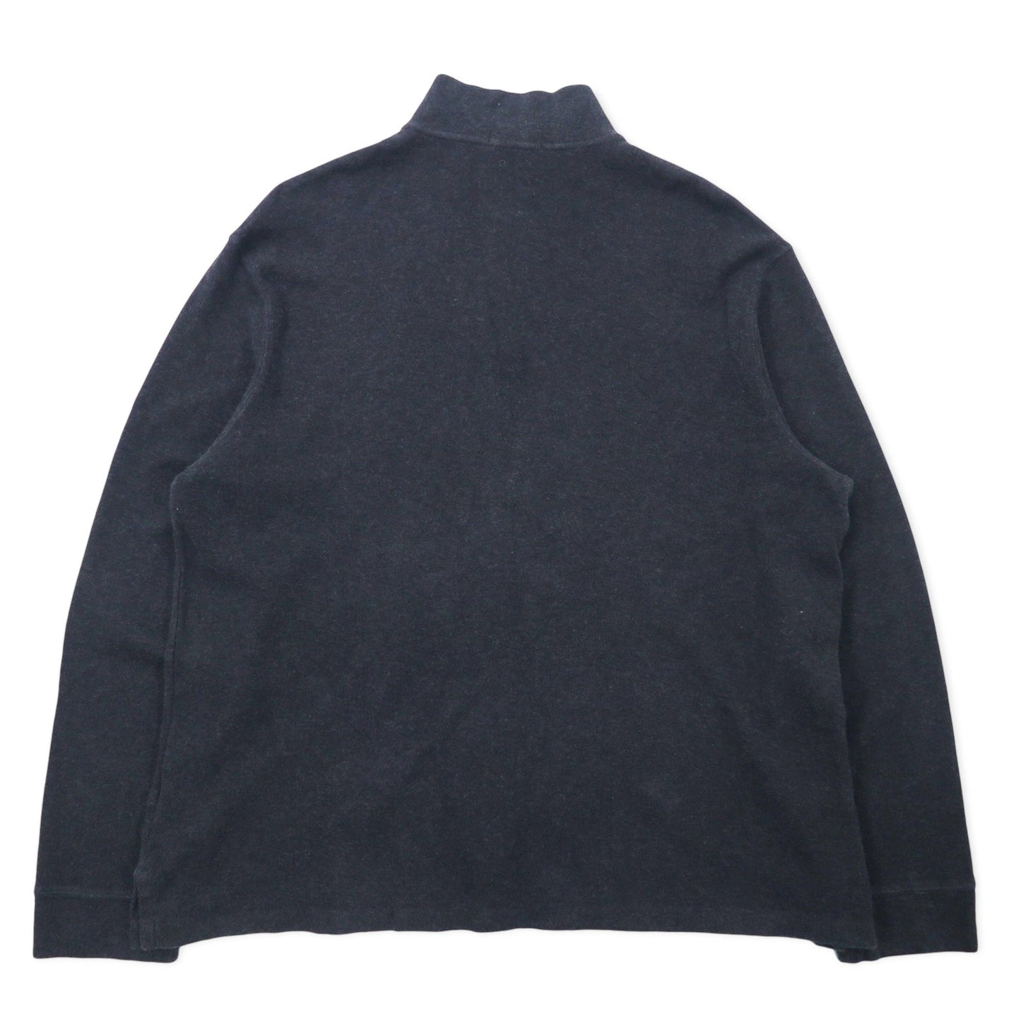 POLO RALPH LAUREN ハーフジップ スウェット XL グレー コットン ESTATE RIB スモールポニー刺繍