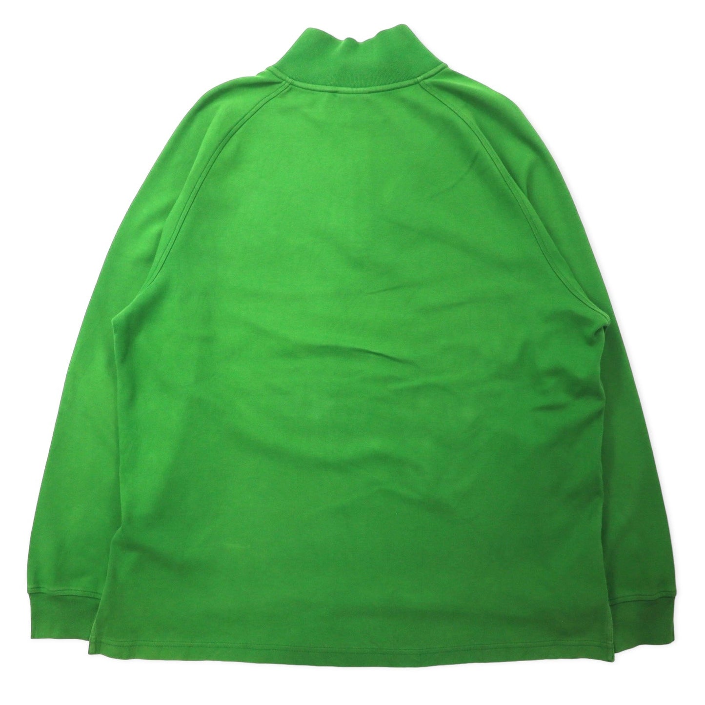 LACOSTE Half-Zip Sweatshirt, Size 9, Green Cotton, One-Point Logo, 5191L, Oversized, Made in Peru