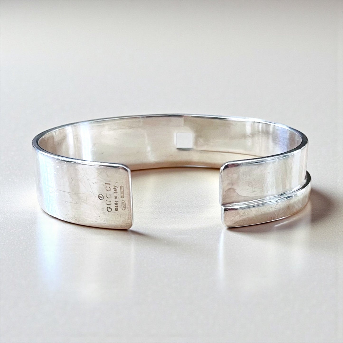 GUCCI 90年代 トムフォード期 オープン バングル カフブレスレット SILVER 925 シルバー イタリア製