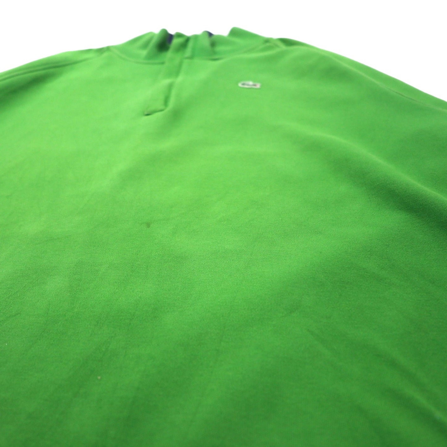 LACOSTE Half-Zip Sweatshirt, Size 9, Green Cotton, One-Point Logo, 5191L, Oversized, Made in Peru