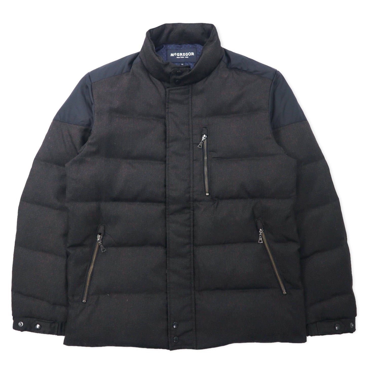 McGREGOR High Neck Down Blouson, Medium, Brown Herringbone Polyester, 111137903