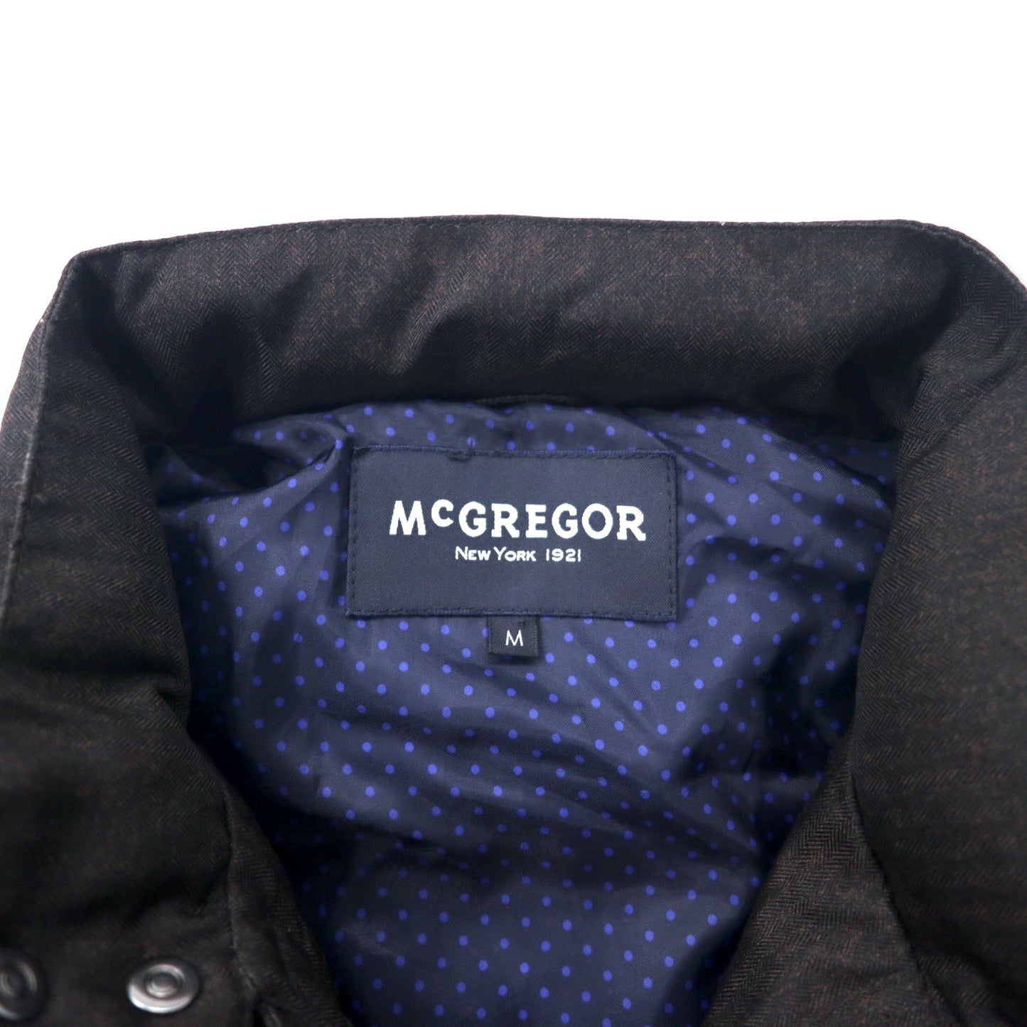 McGREGOR High Neck Down Blouson, Medium, Brown Herringbone Polyester, 111137903