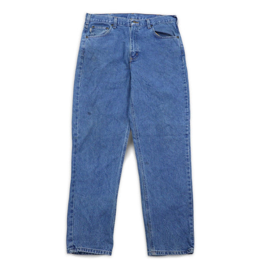 Carhartt Tapered Denim Pants, Size L, Indigo Blue, Traditional Fit, B18 STW, Made in Nicaragua