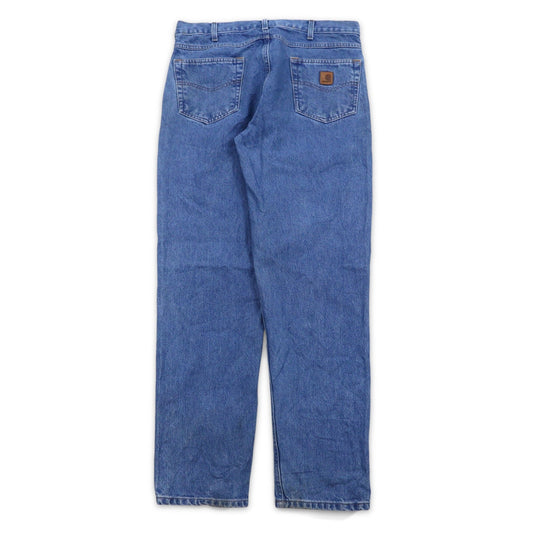 Carhartt Tapered Denim Pants, Size L, Indigo Blue, Traditional Fit, B18 STW, Made in Nicaragua
