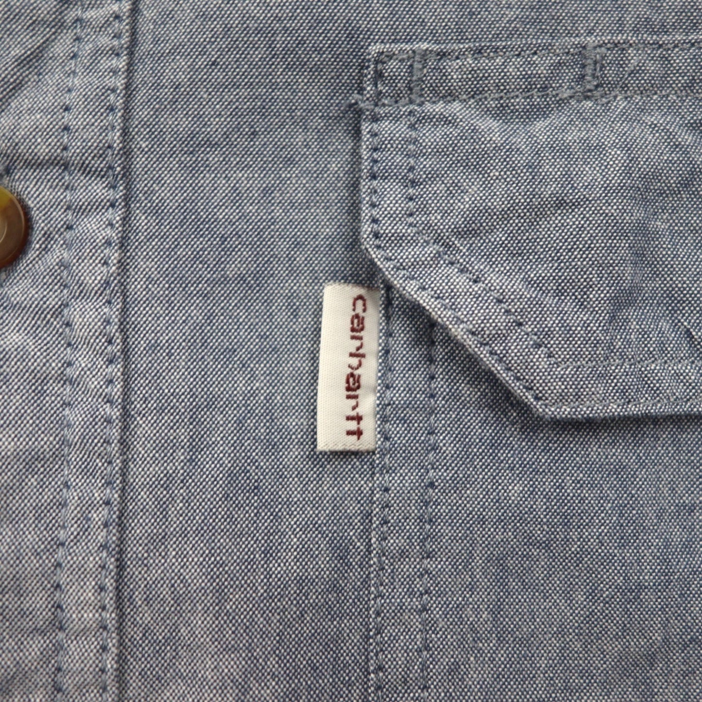 carhartt ボタンダウン シャンブレー ワークシャツ L ブルー FORT L/S CHAMBRAY SHIRT ダブル ポケット S202 RELAXED FIT