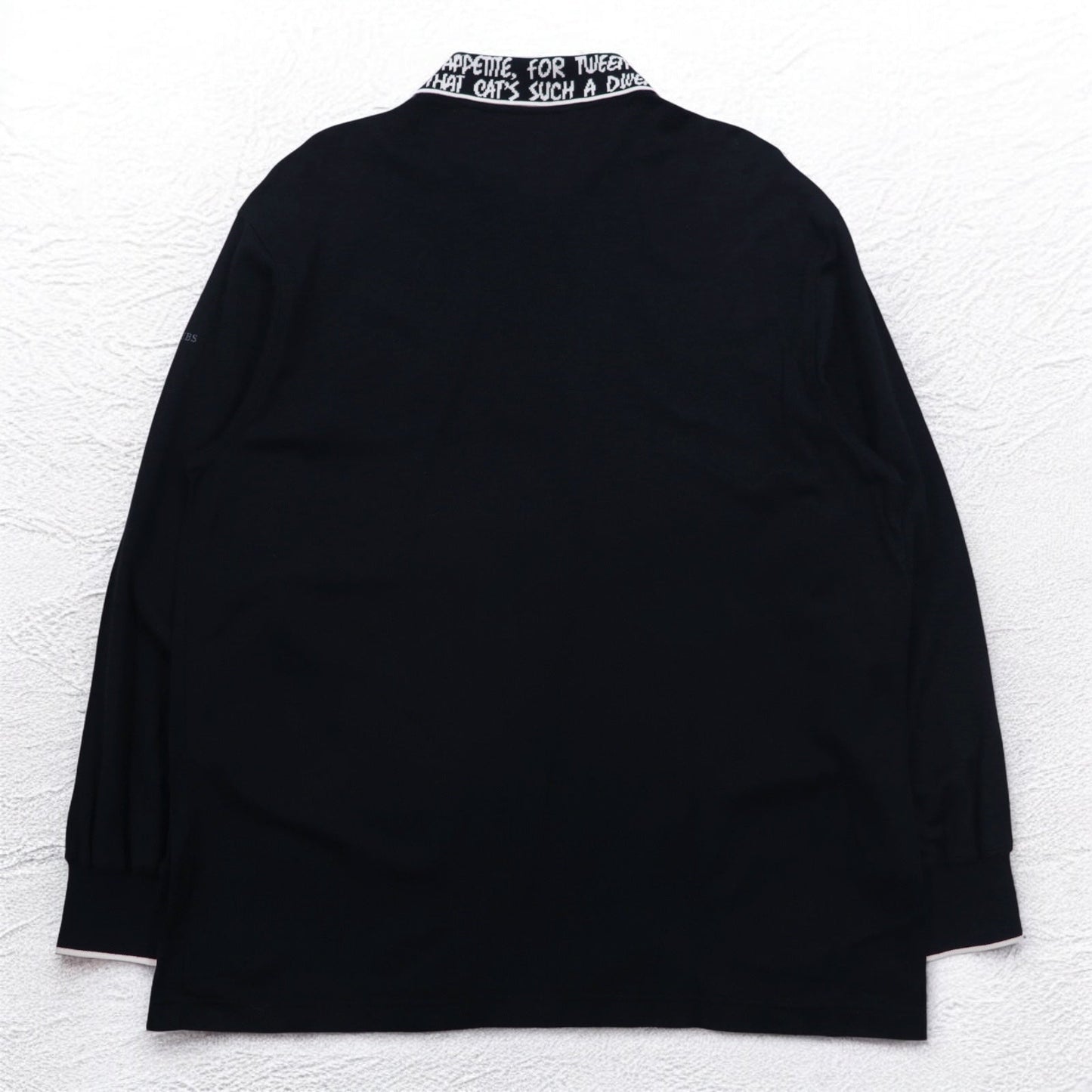 GREEN CLUBS x Warner Bros. 90s Long Sleeve Polo Shirt, XL, Black, Pique, Looney Tunes, Sylvester Cat, Made in Japan