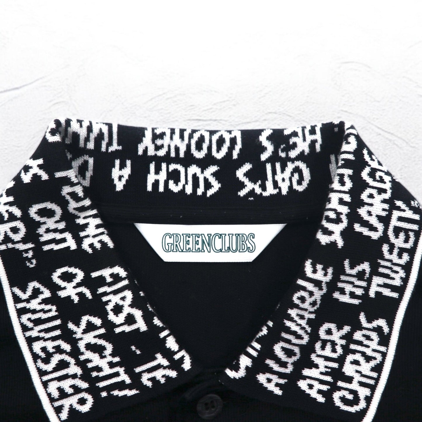 GREEN CLUBS x Warner Bros. 90s Long Sleeve Polo Shirt, XL, Black, Pique, Looney Tunes, Sylvester Cat, Made in Japan