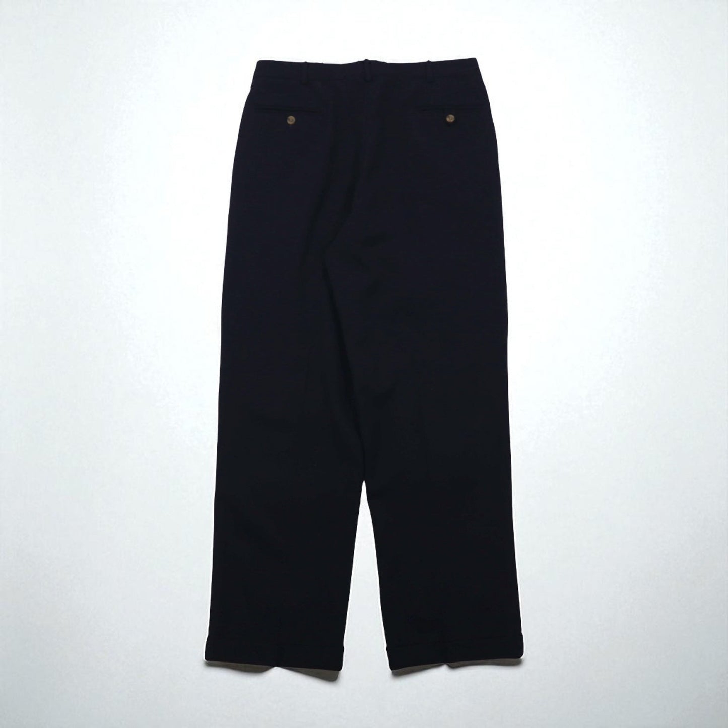 TOMMY HILFIGER 90年代 2タック ワイド スラックスパンツ L ネイビー ウール ギャバジン