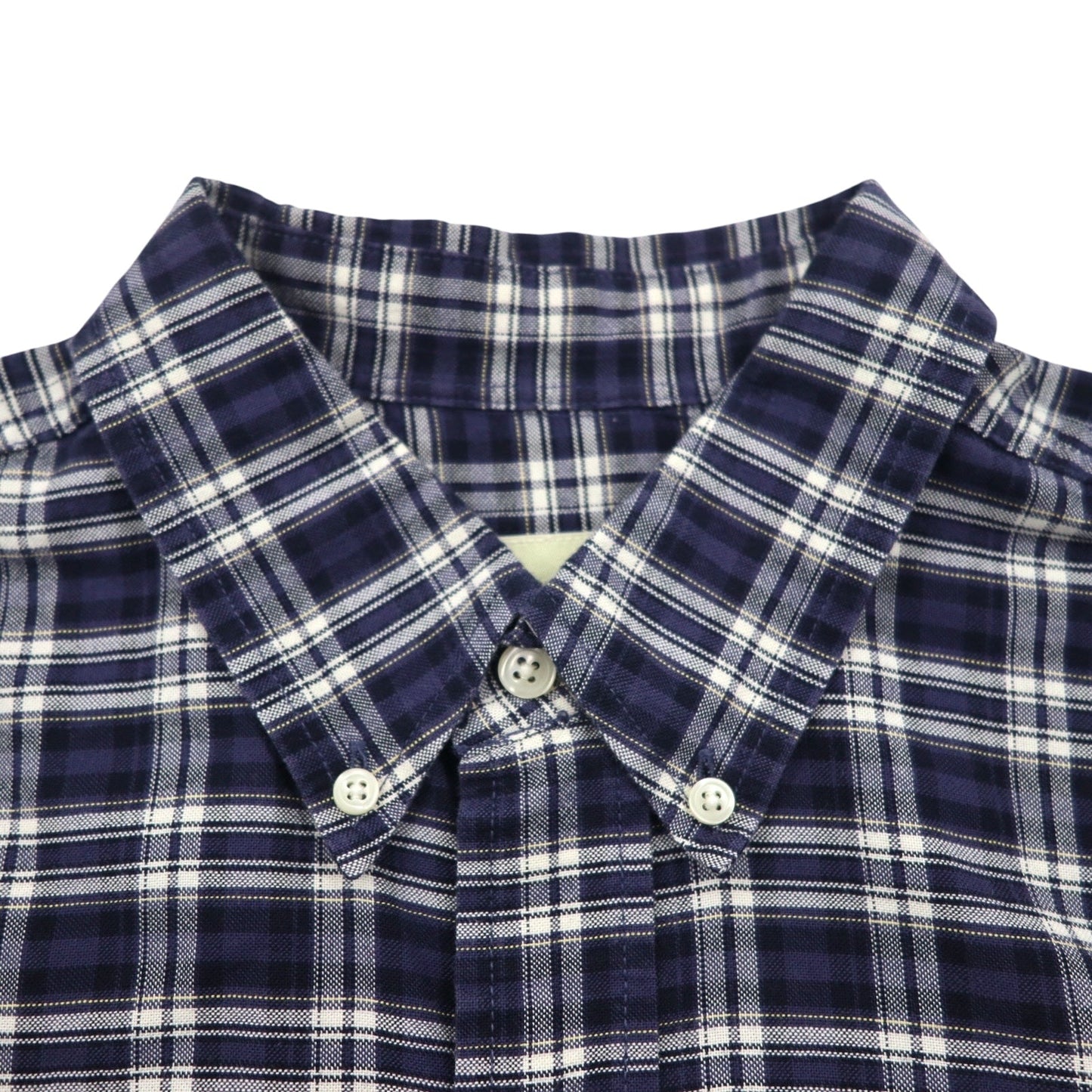 Eddie Bauer 90年代 ボタンダウンシャツ L ネイビー コットン チェック 胸ポケット