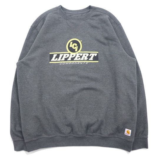 Carhartt Midweight Crewneck Sweatshirt, Size XL, Gray, Cotton with Fleece Lining, Lippert Print, Made in Mexico, US Manufacturer, K124 026