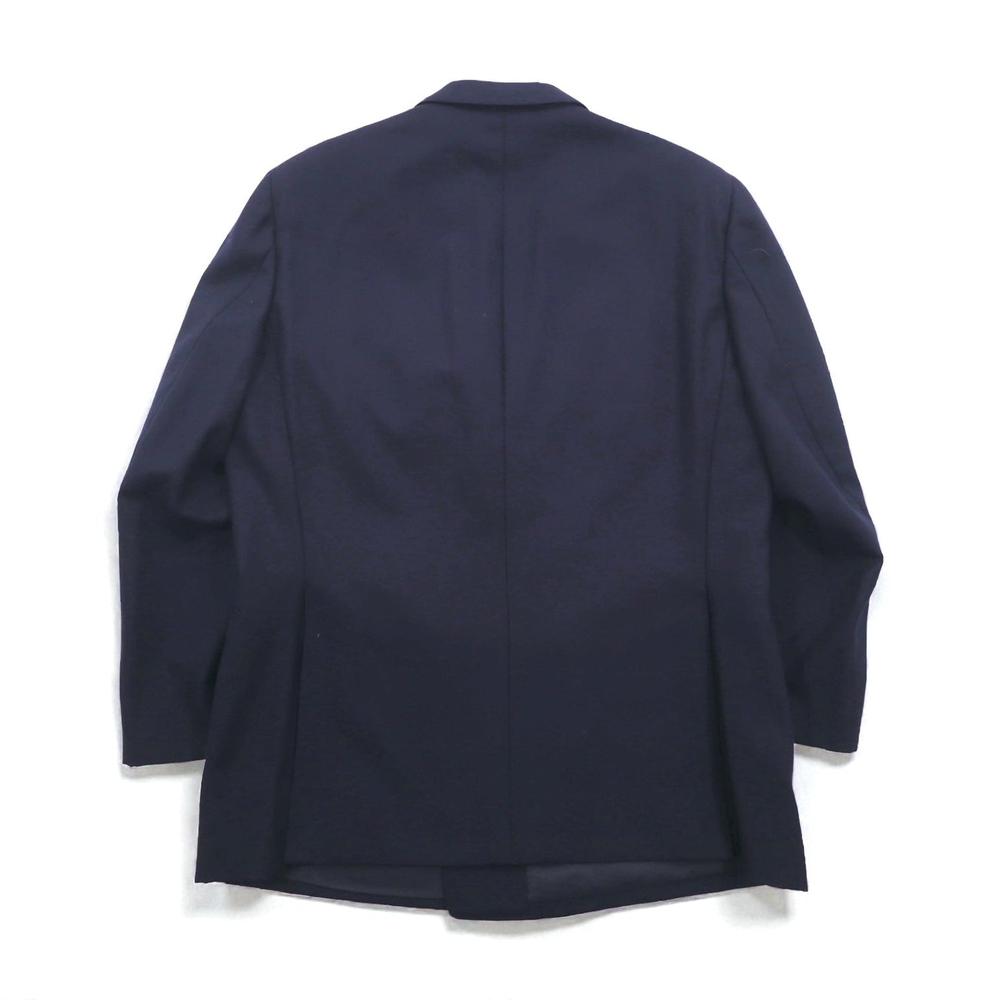 BURBERRY 80年代 日本製 ピークドラペル ダブルブレスト セットアップ スーツ S ネイビー ウール TASMANIA WOOL 紺ブレ 金ボタン ギャバジン