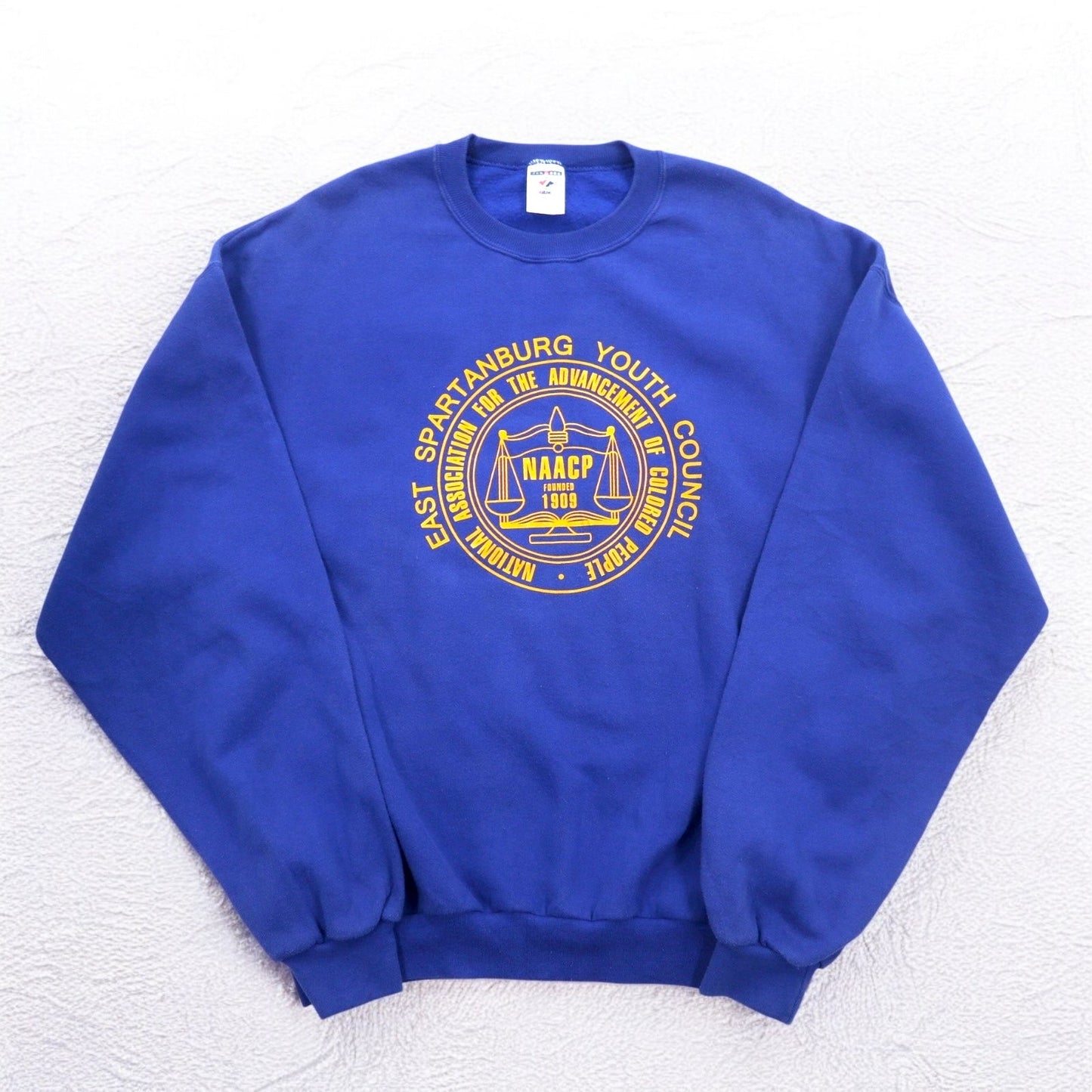 JERZEES プリントスウェット XL ブルー コットン 裏起毛 NAACP メキシコ製