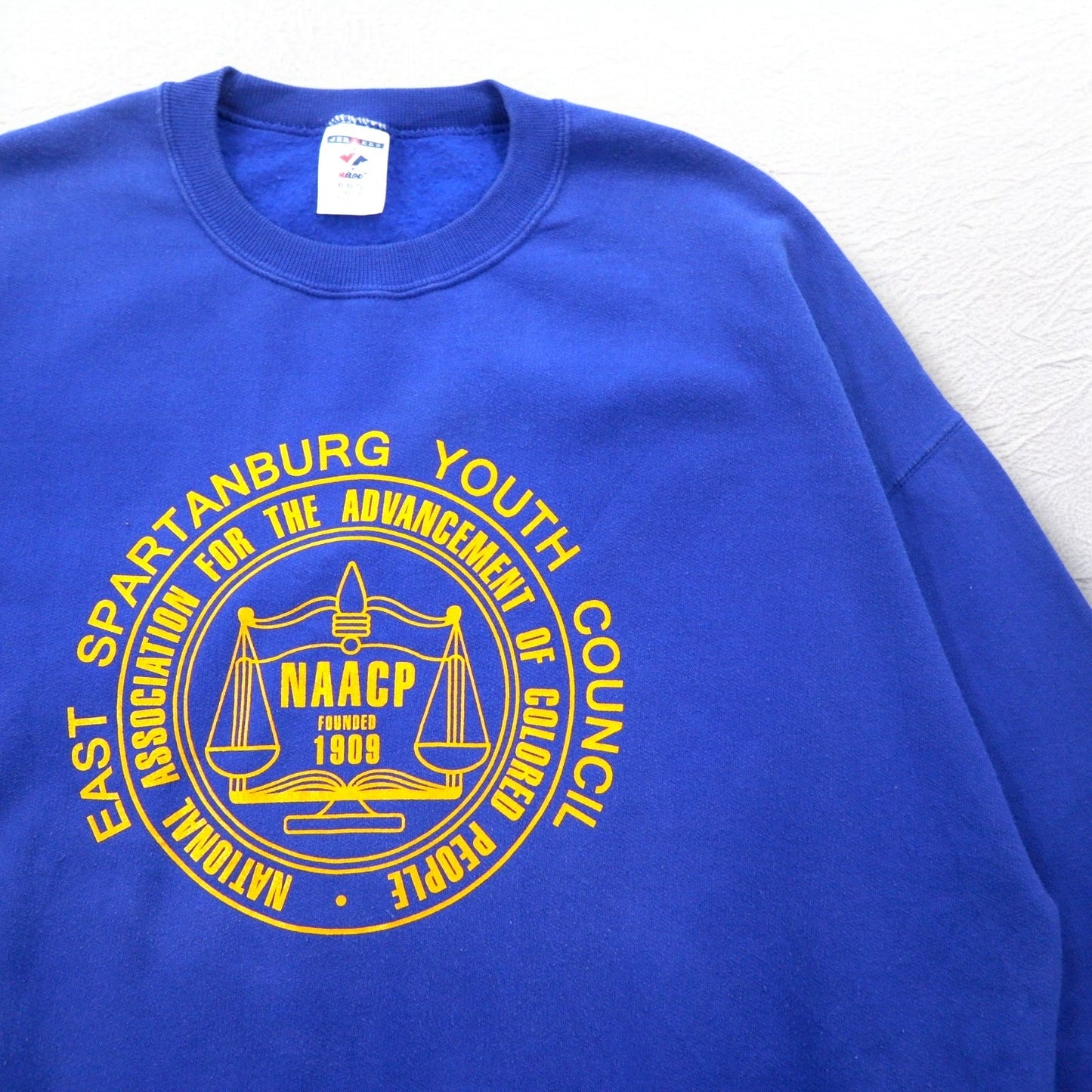 JERZEES プリントスウェット XL ブルー コットン 裏起毛 NAACP メキシコ製