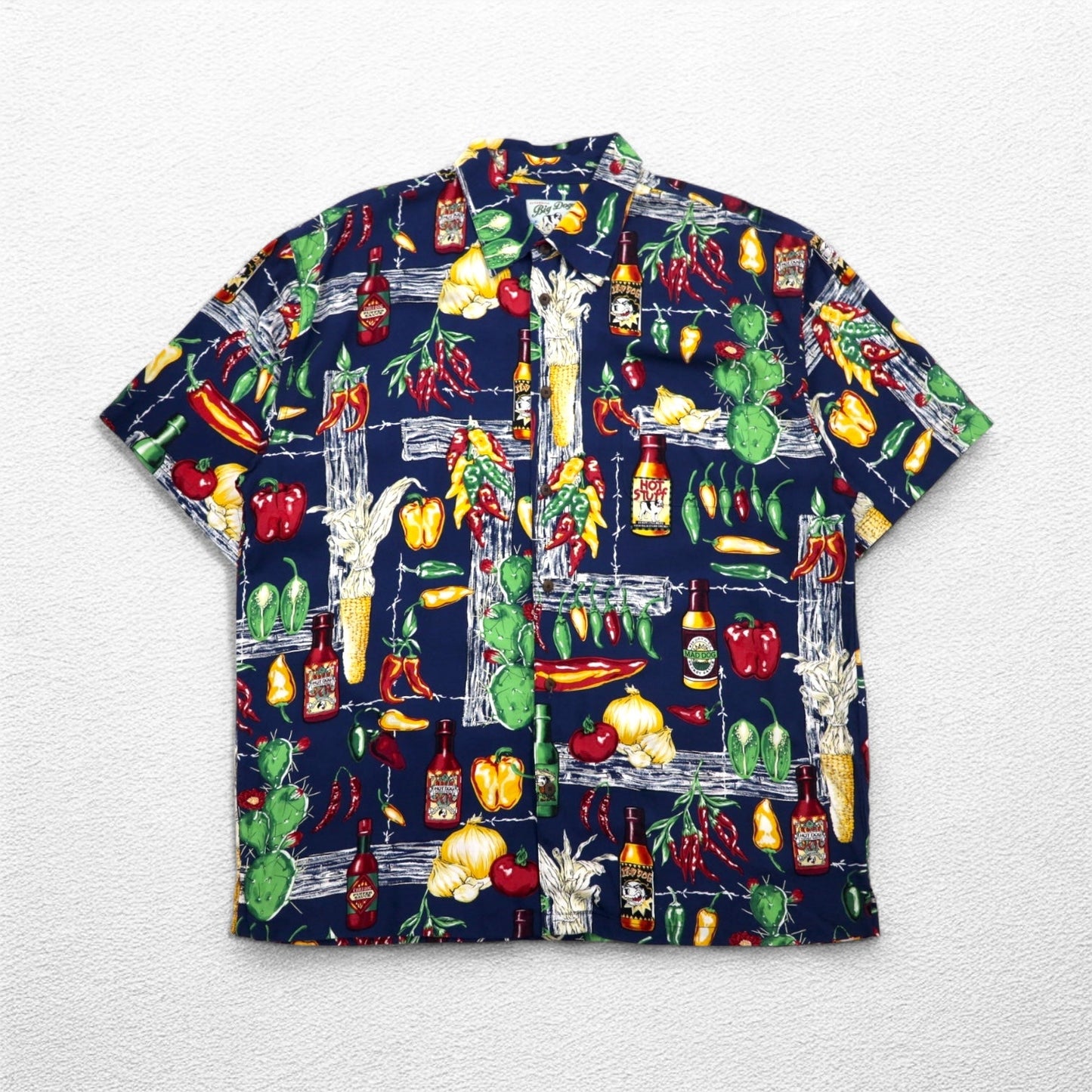 Big Dogs 90s Aloha Shirt, XL, Navy, Rayon, All-Over Print