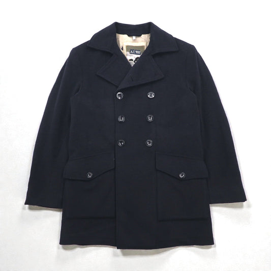 ARMANI JEANS ダブルブレスト ピーコート S ネイビー ウール 30周年記念