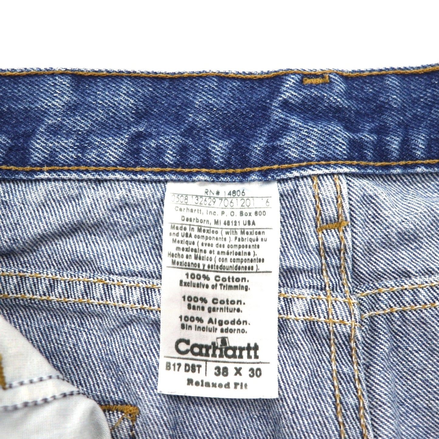 carhartt リラックスフィット テーパード デニムパンツ ジーンズ XL インディゴ B17 DST