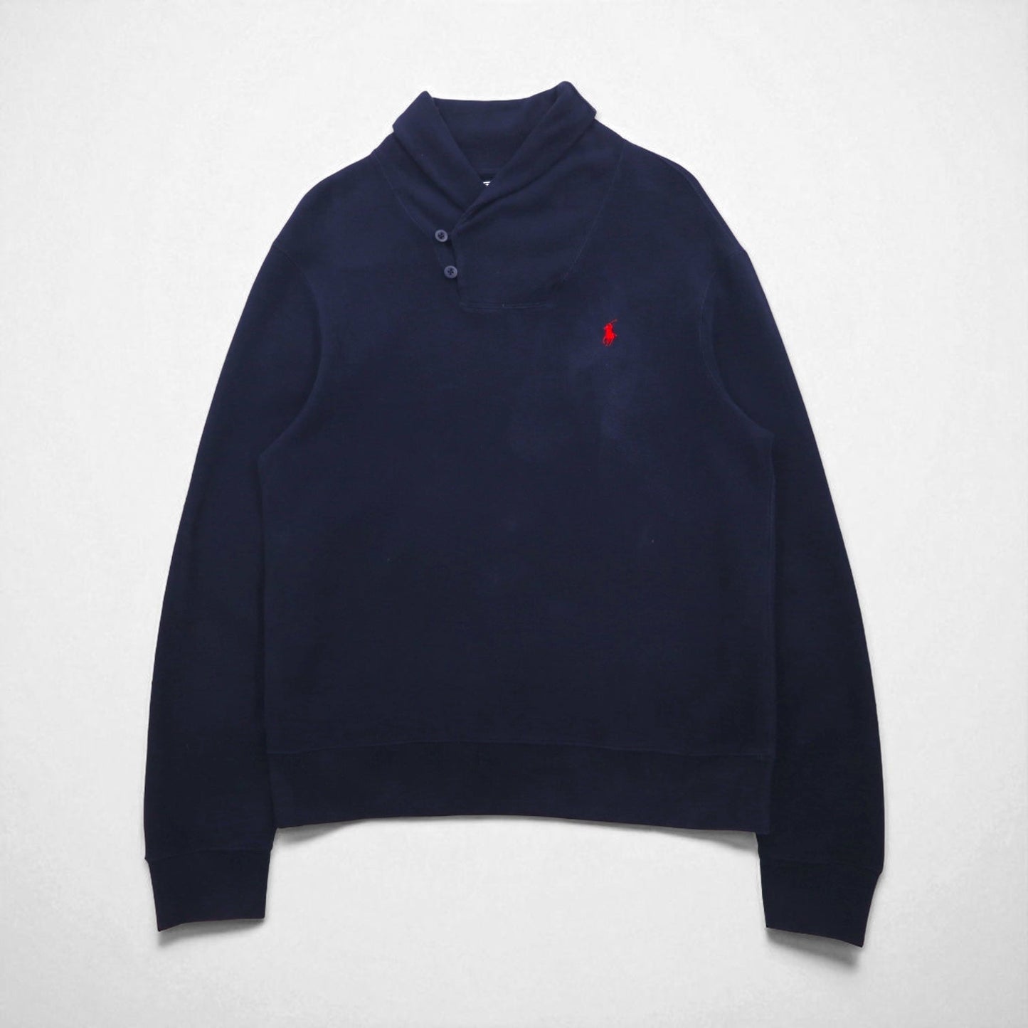 Polo Ralph Lauren 90年代 ショールカラー スウェット トレーナー L ネイビー スモールポニー刺繍