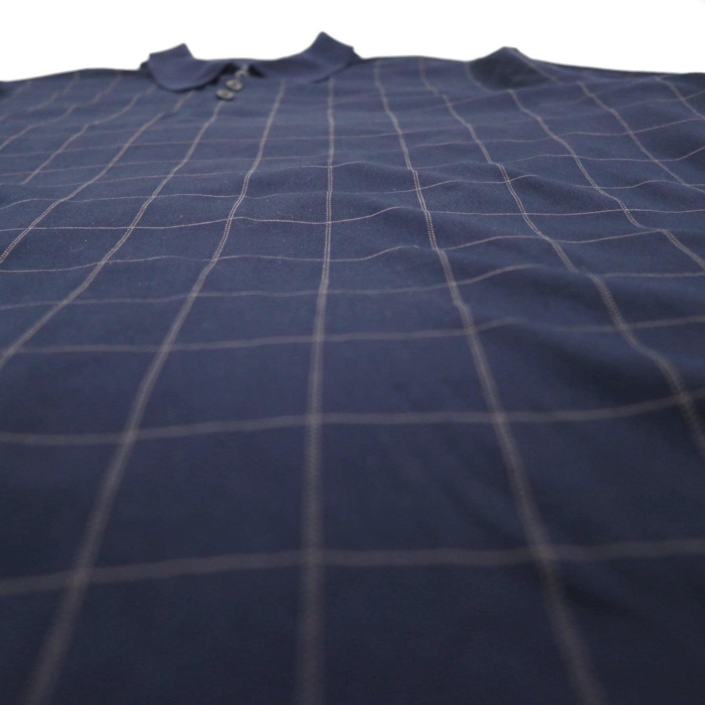 Brooks Brothers Performance Knit Polo Shirt, Navy Check, Large, Double Mercerized Cotton, Mercerized