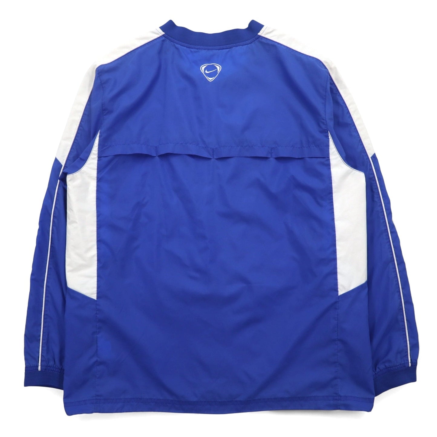 NIKE Piste Pullover Nylon Jacket, Size L, Blue with Swoosh Logo