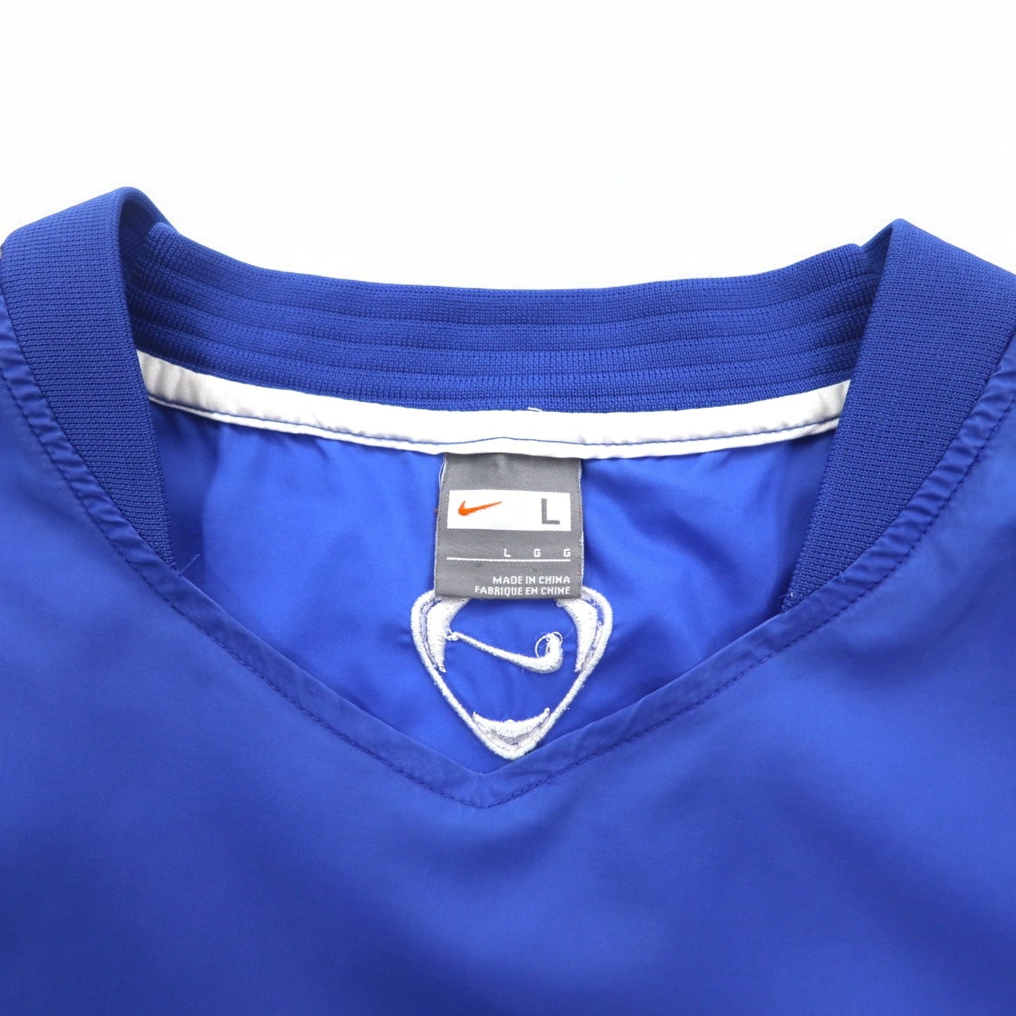 NIKE Piste Pullover Nylon Jacket, Size L, Blue with Swoosh Logo