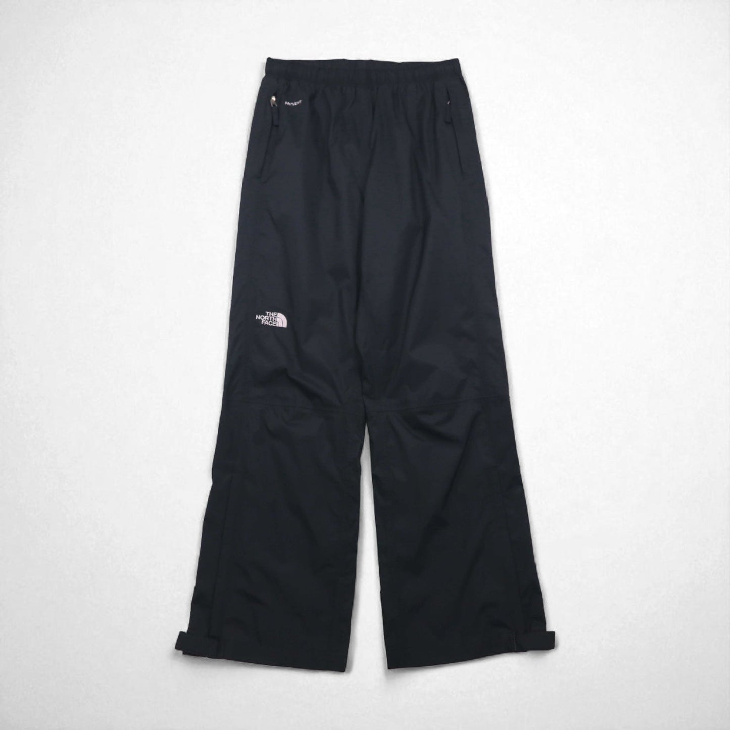 THE NORTH FACE アウトドア ナイロン テックパンツ HYVENT 防水 シェルパンツ S ブラック 裾 ジップ スリット