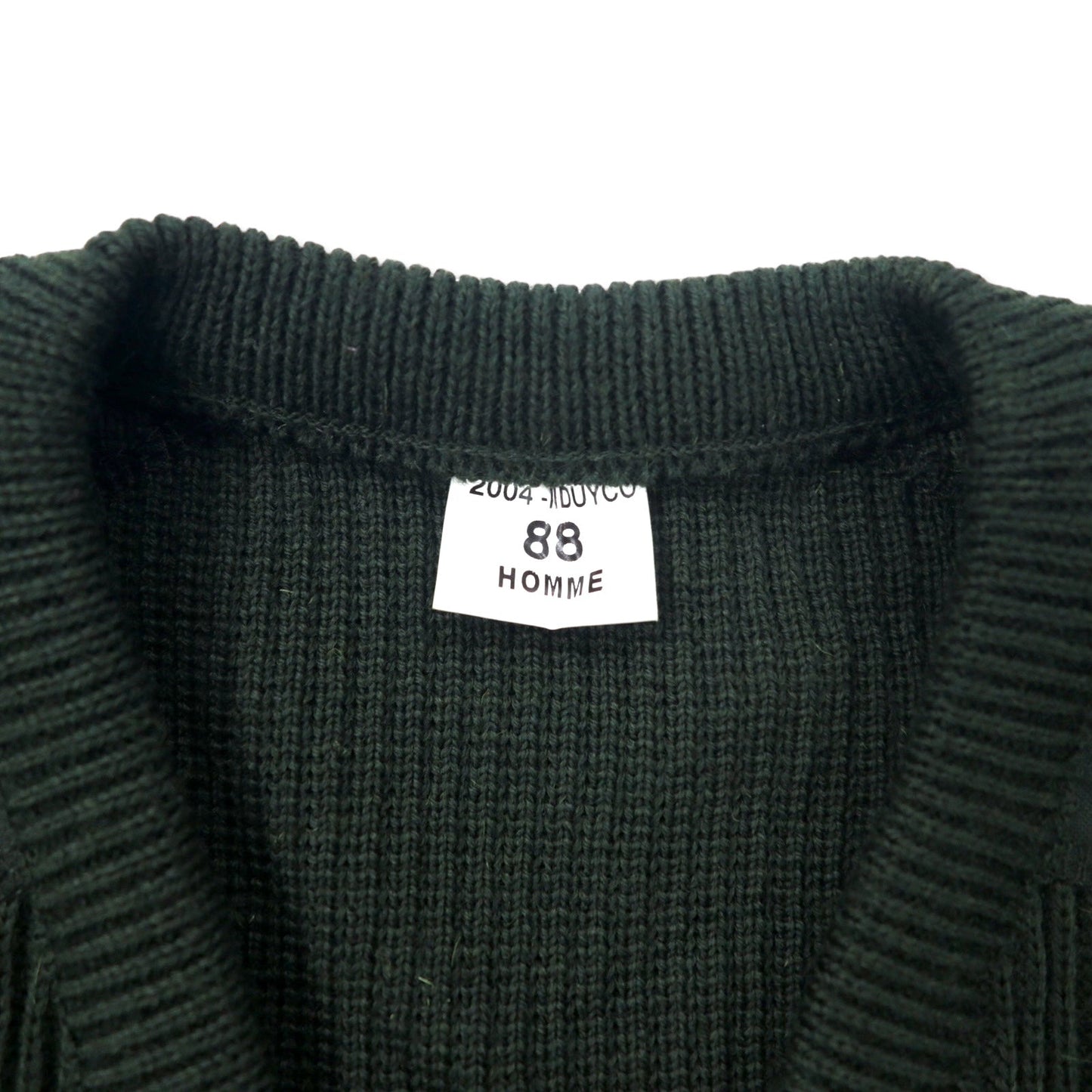 FRENCH ARMY Commando Knit Sweater, Size 88, Khaki Wool, Military Style, 2004-INDUYCO