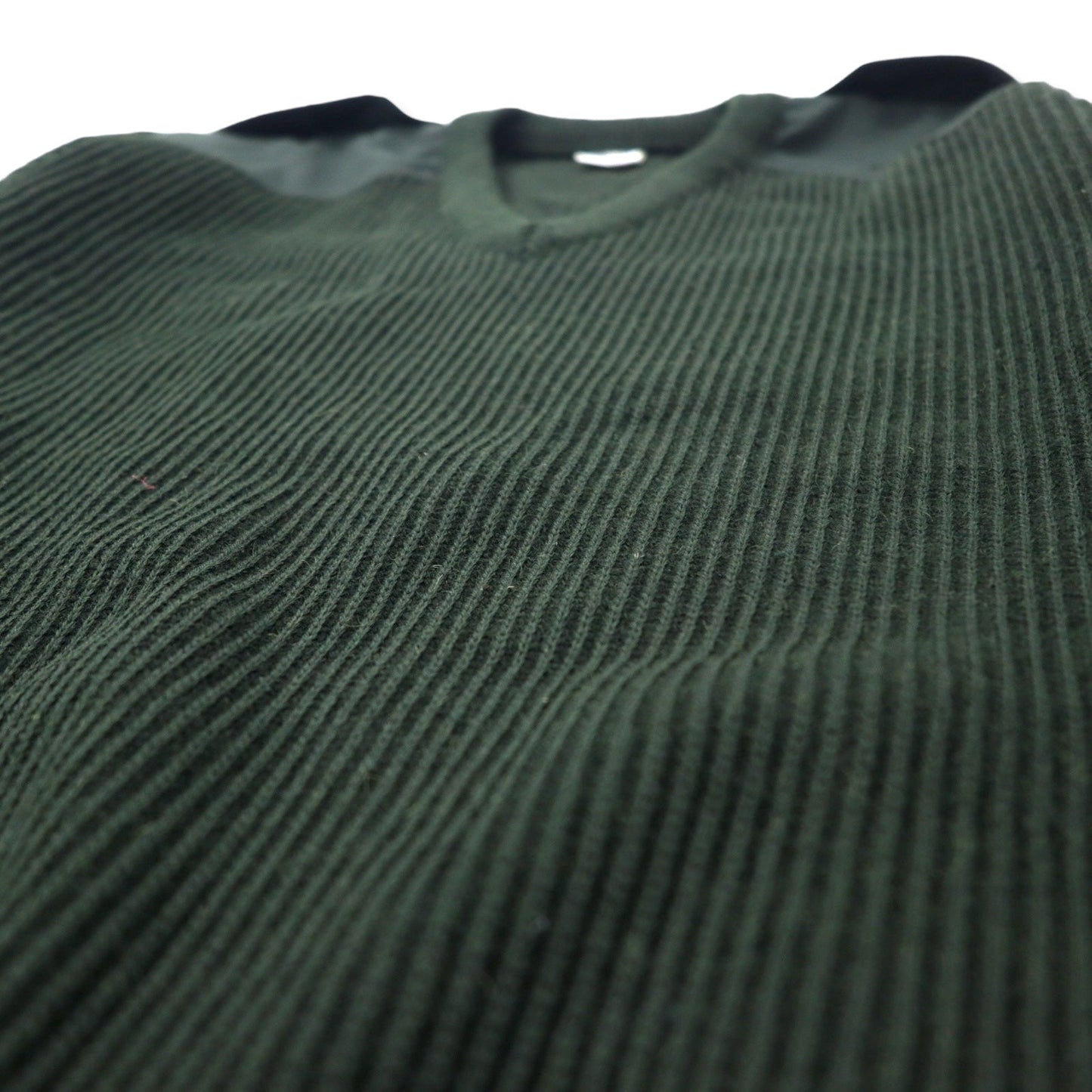 FRENCH ARMY Commando Knit Sweater, Size 88, Khaki Wool, Military Style, 2004-INDUYCO