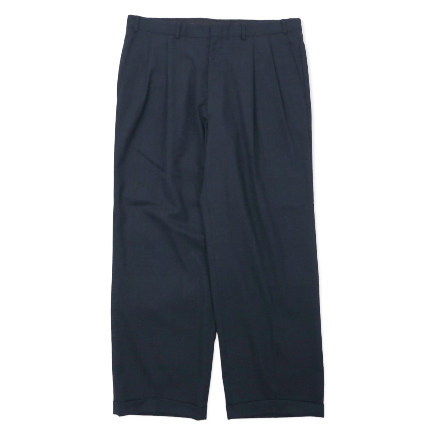 TAILORS ROW by Deansgate, USA-made, 1980s, two-pleat wide-leg slacks, size W96, gray check wool with suspender buttons.