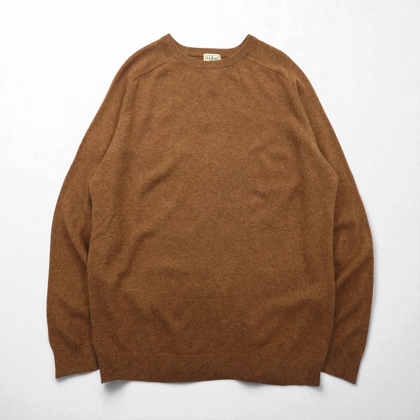 L.L.Bean ハイゲージ ニット セーター XL ベージュ ウール クルーネック BHX9