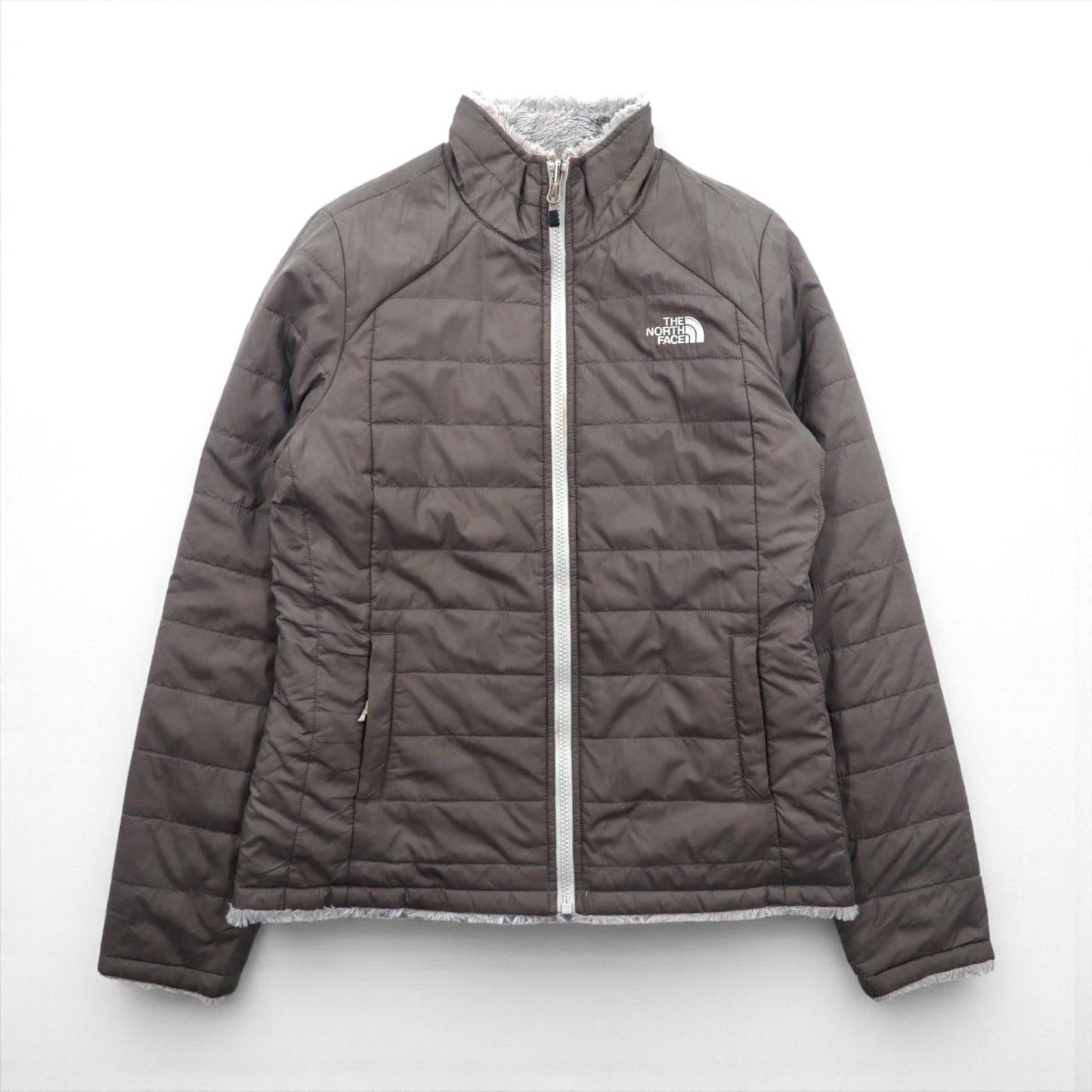 THE NORTH FACE リバーシブル 中綿 フリースジャケット XS グレー ポリエステル MOSSBUD SWIRL A7PY US規格