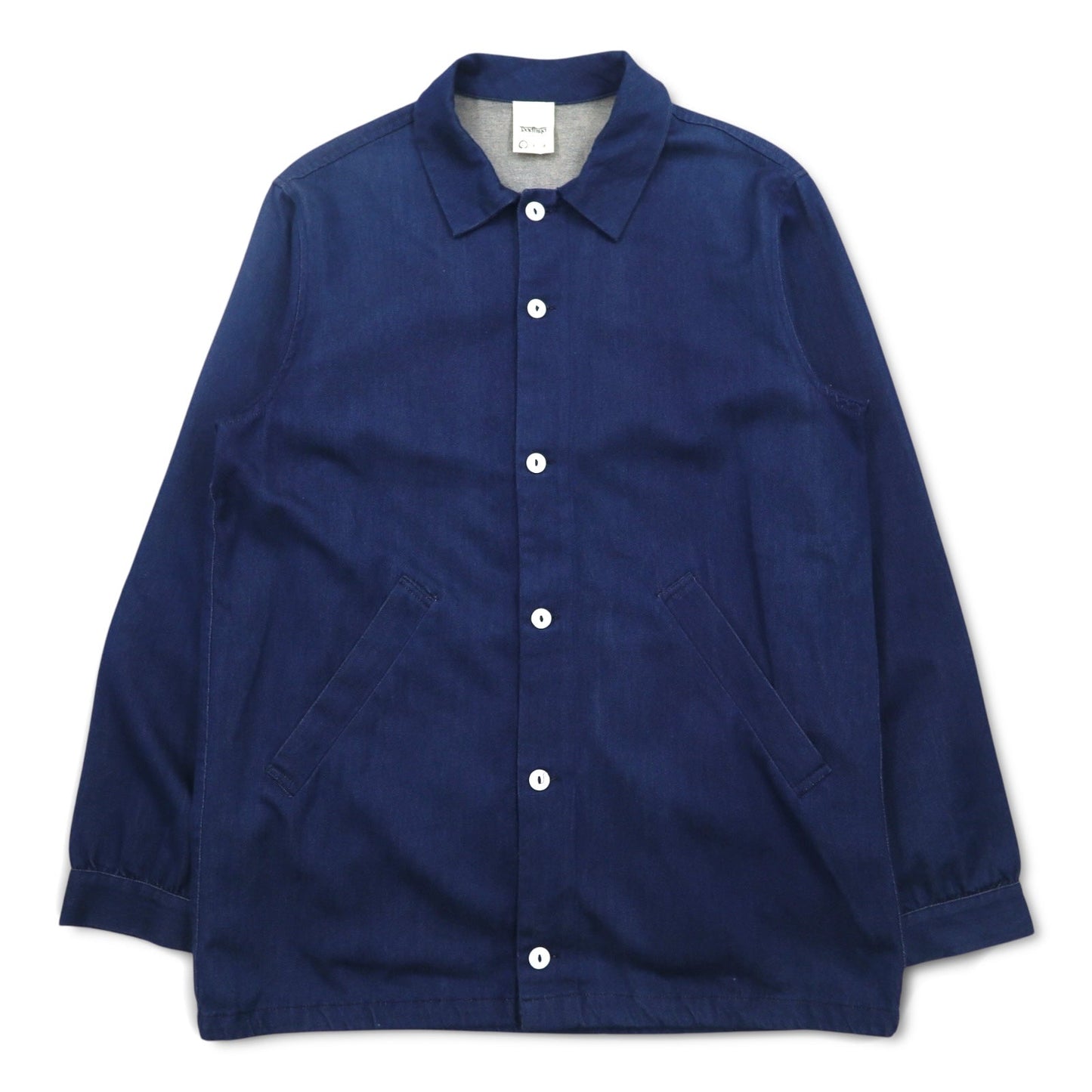 Badhiya (Ranraki) Oversized Denim Shop Coat, Size S, Blue Indigo Cotton