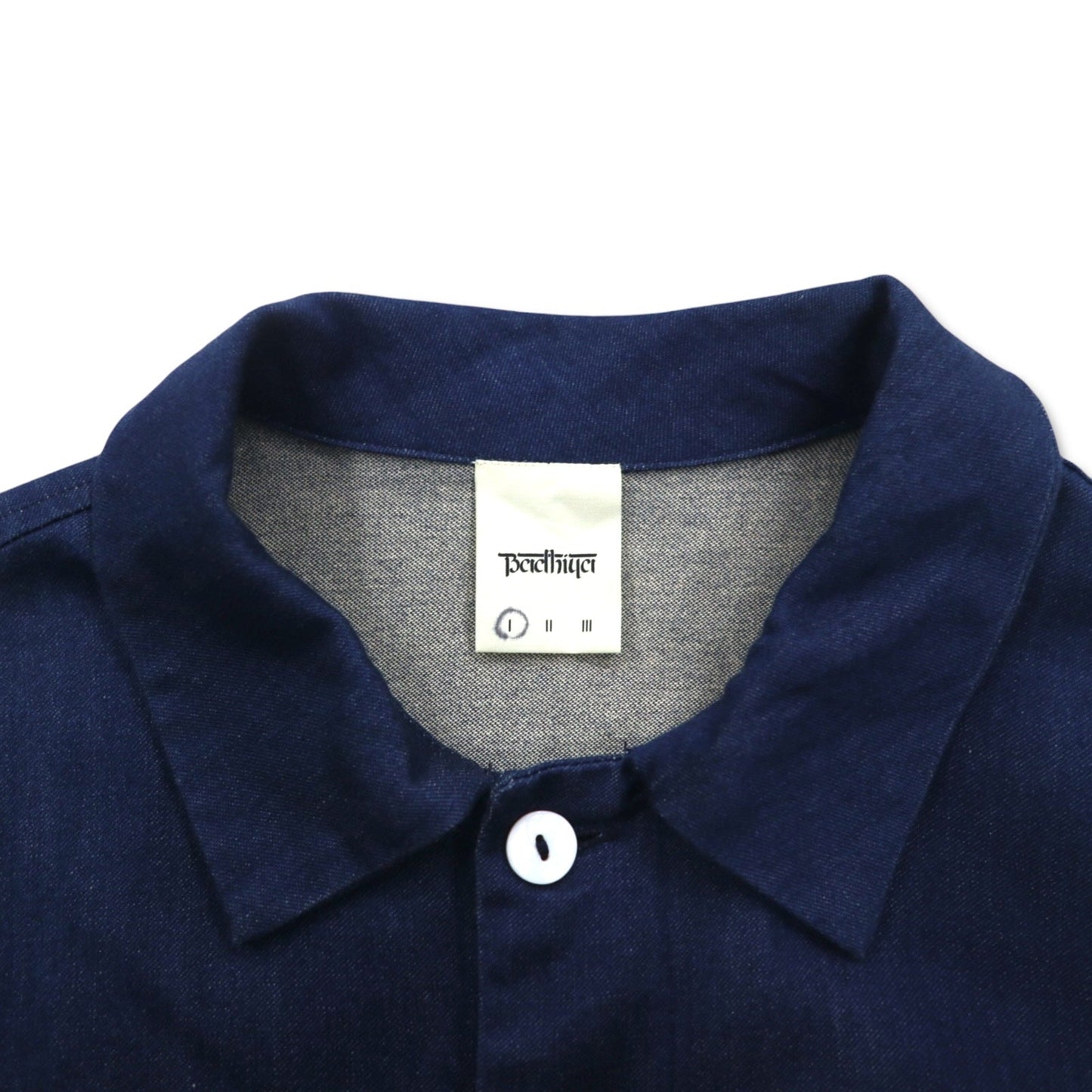 Badhiya (Ranraki) Oversized Denim Shop Coat, Size S, Blue Indigo Cotton