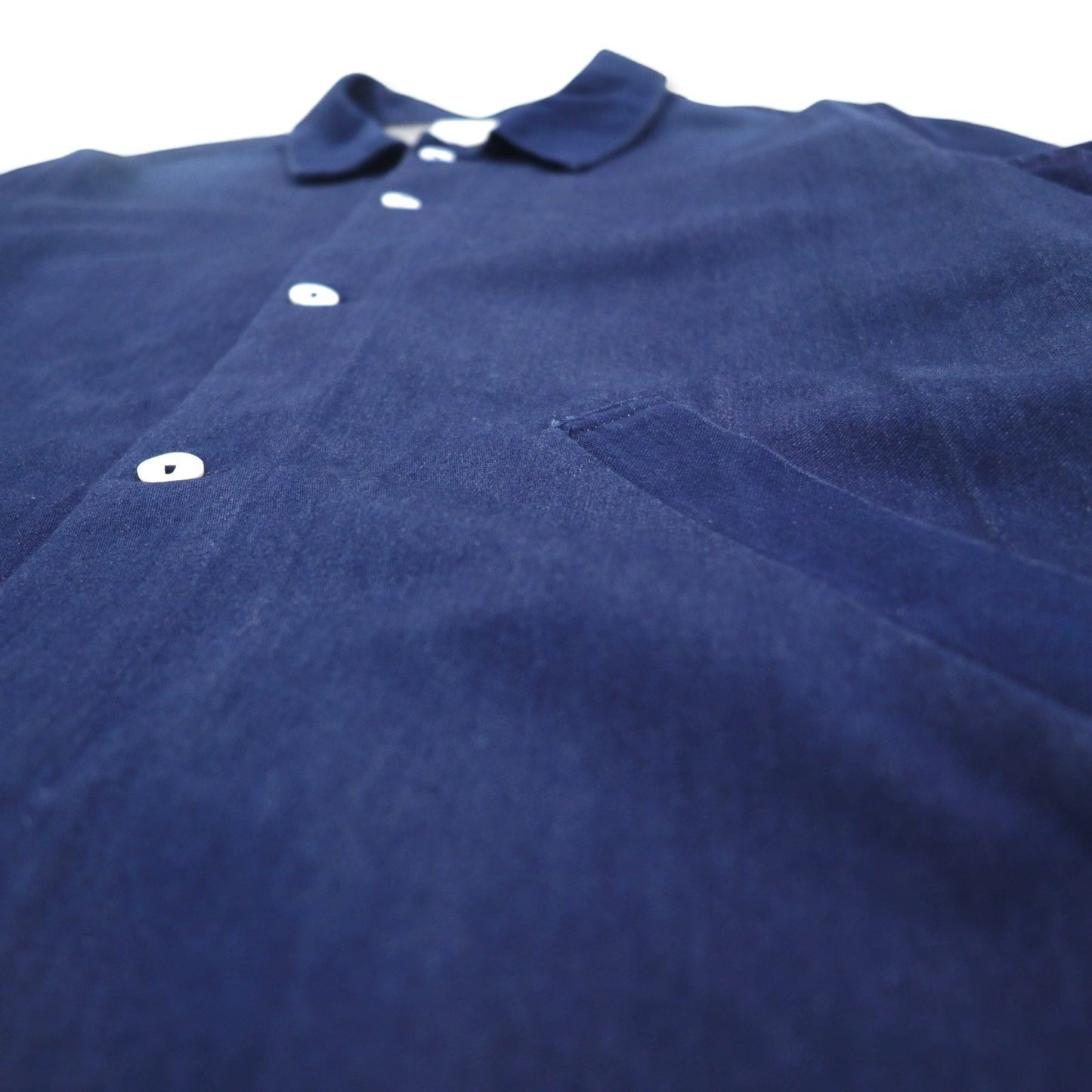 Badhiya (Ranraki) Oversized Denim Shop Coat, Size S, Blue Indigo Cotton