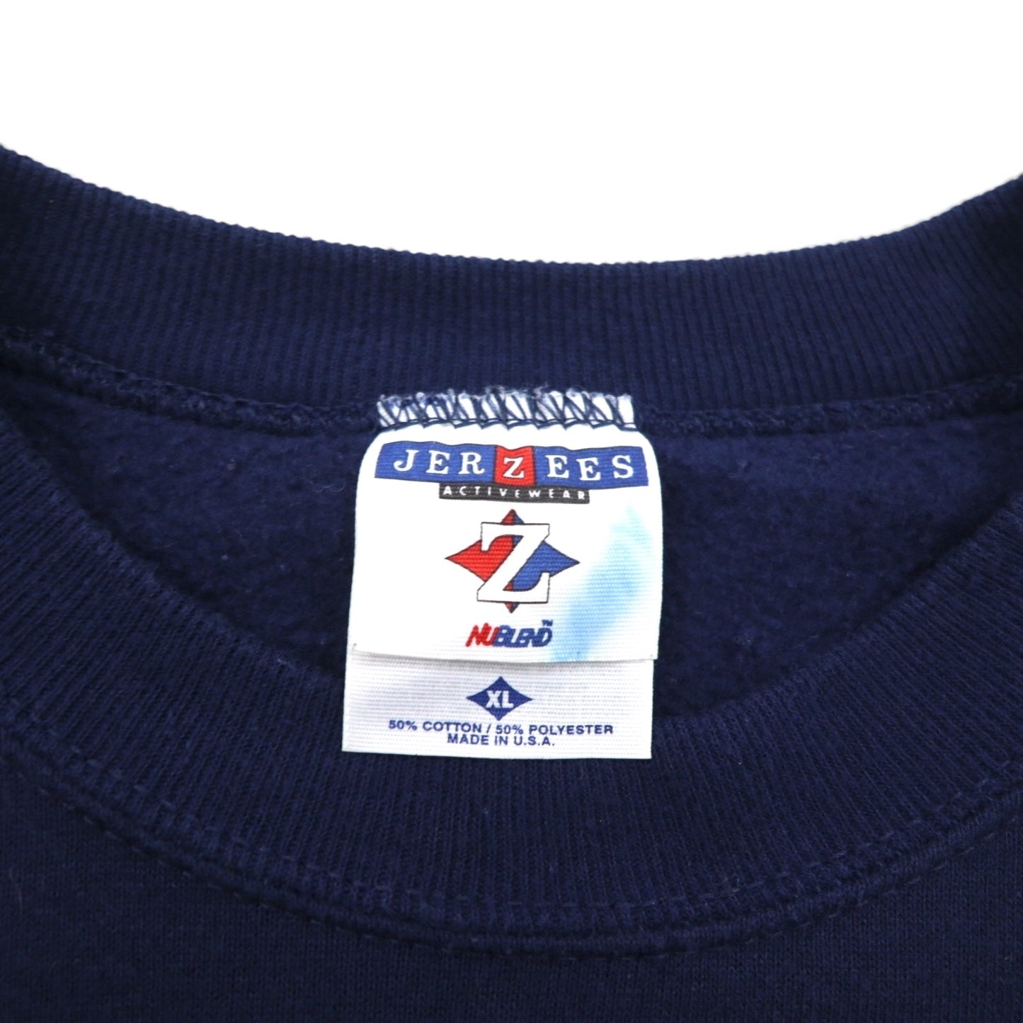 VINTAGE 90年代 USA製 JERZEES ブランク スウェット トレーナー XL ネイビー 無地