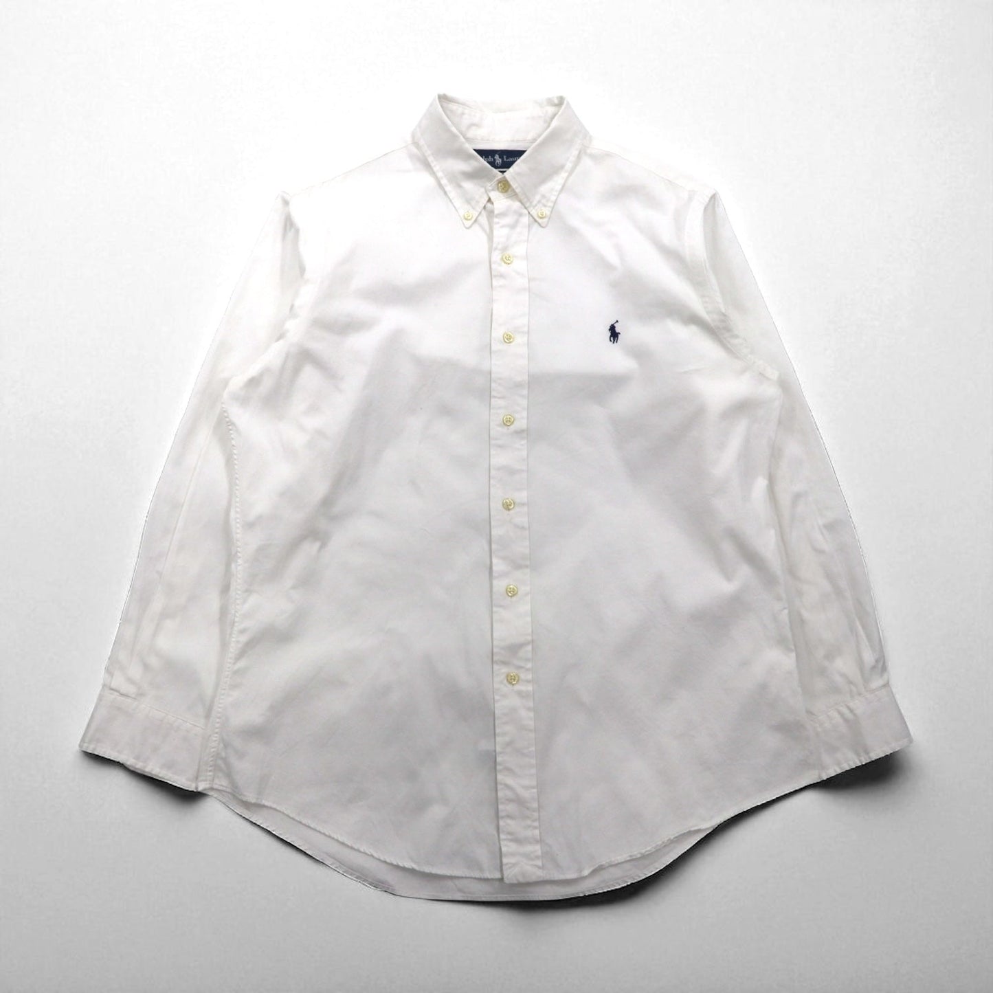 Ralph Lauren 90年代 オックスフォード ボタンダウンシャツ L ホワイト CUSTOM FIT スモールポニー刺繍