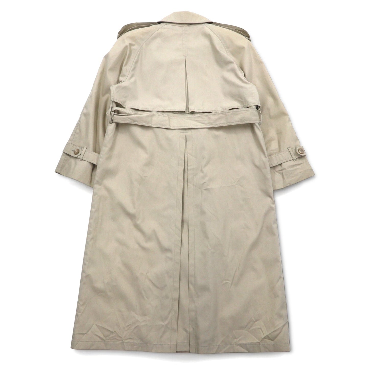 LONDON FOG 90s USA-Made Trench Coat, Size XL, Beige, Polyester and Cotton, Floral Lining